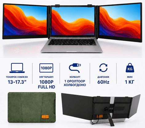 Гурвалсан дэлгэц — S8 ULTRA 14 инчийн нэмэлт дэлгэц